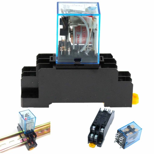 Stýkačové relé 230V AC 1x10A 2x5A so základňou