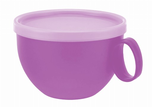 JUMBO XXL HRNÍČEK NA KÁVU A ČAJ PLASTOVÝ S viečkom 550ML MIX COLOR SG