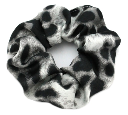 Gumička do vlasov LARGE LEOPHER WRAPPER SILK BLACK