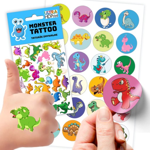 MEGA SADA NÁLEPOK + KVALITA TETOVANIA DINOSAURA