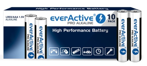 10x LR3 AAA BATÉRIE ALKALICKÉ BATÉRIE everActive
