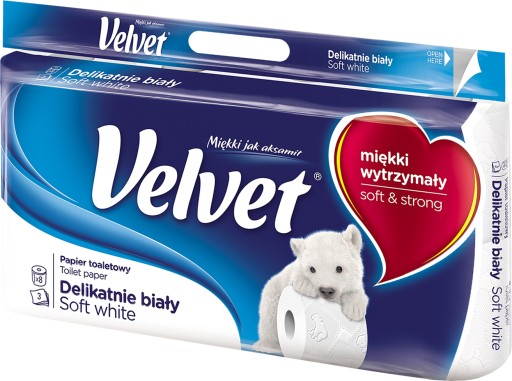 Zamatový toaletný papier jemný biely 8 kotúčov