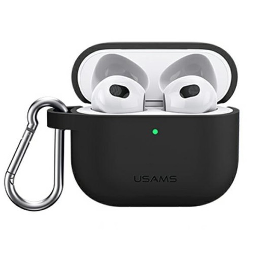 SILIKÓNOVÉ POUZDRO USAMS + KARABÍNA PRE AIRPOZY APPLE 3