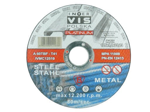 INOX KOTÚČ NA KOVOVÉ REZNÉ KOTOUČE 125 x 1,0 mm