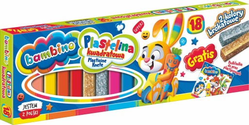 Štvorcová plastelína sv. Majewski Bambino 18col.