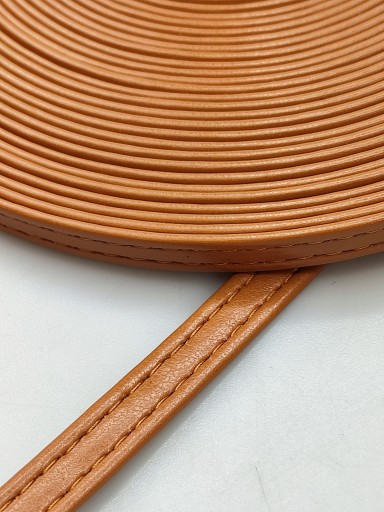 Remienok na kabelku z eko kože, 8 mm/100 cm, svetlo hnedá