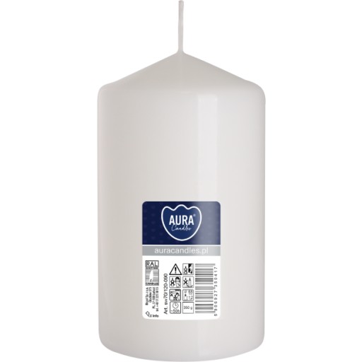 BISPOL Aura 50H sviečka valec 12CM SW70/120 BIELA