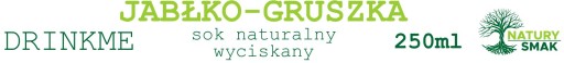 DrinkMe Juice 100% Apple Hruška 100% NATURAL, lisovaný, 250ml nat. zamračené