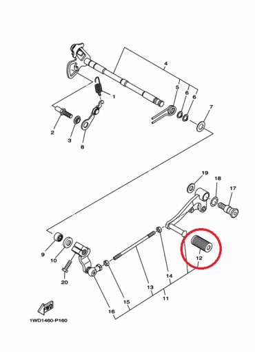 YAMAHA RADIACA PÁKA GUMOVÁ ORIGINÁL OEM