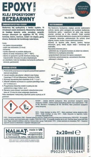 EPOXIDOVÉ GLUE 10MIN CLEAR E-444 2x20ML TECHNICQLL
