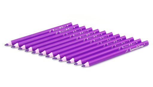 BAMBINO trojhranné pastelky hrubé - 12 ks, fialové