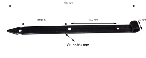 PÁNT NA PÁS 400 mm ČIERNA + HÁK NA SKRUTKU