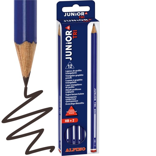 ALPINO Junior Tri HB trojuholníková grafitová školská ceruzka, sada 12 ceruziek