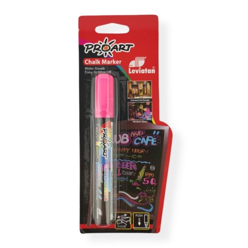 CHALK MARKER tenký LEVIATAN 8G CHALK popisovač na tabule a sklo RUŽOVÝ