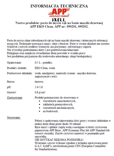 APP Pasta H01 500 na umývanie veľmi špinavých rúk 534