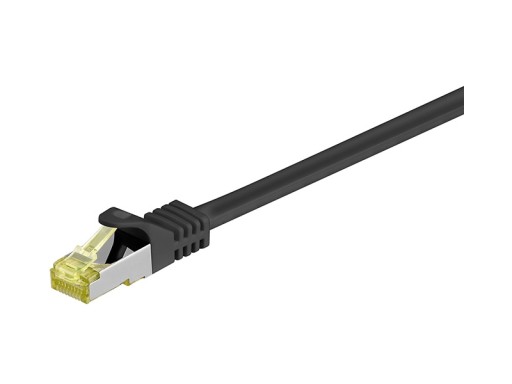 CAT6A S/FTP sieťový kábel s CAT 7, čierny, 1 m