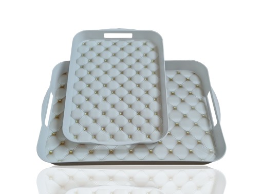 Sada 2 dekoračných podnosov dekoračné podnosy sada podložiek 2 ks