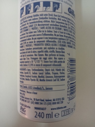 GILLETTE SKIN Pena na holenie 240 ml Ultra Sensitive