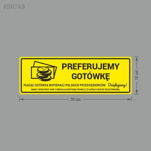 Preferujeme Hotovosť - nálepka 10x30