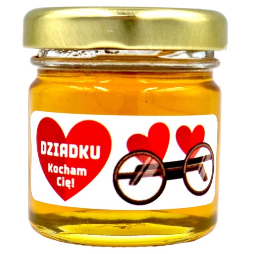MEDOVÝ mini med BABIČKOVÝ DEŇ v tégliku 40g s nálepkou DEDKO MILUJEM ŤA