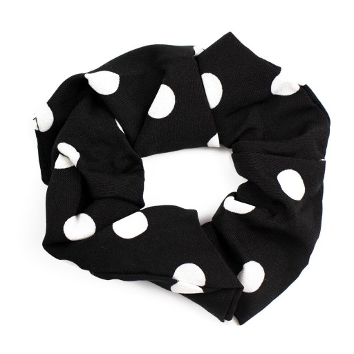 SCRUNCHIES gumička do vlasov s bodkami, ČIERNA