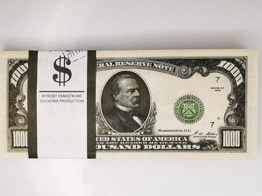 1000 dolárové bankovky pre zábavu a poučenie, balenie 10 ks