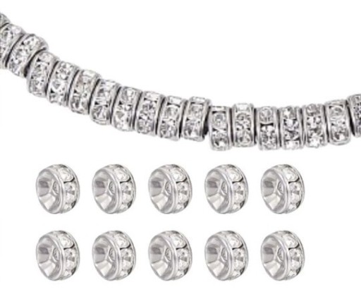 DIŠTANY SO ZIRKÓNOM 6MM 30KS SILVER CRISTAL NA NÁUŠNICE NA ŠPERKY