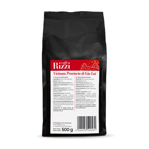ČERSTVO PRAŽENÉ kávové zrná Vietnam ROBUSTA Rizzi Vietnam di Gia Lai 0,5kg