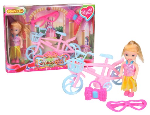 Mini bábika + bicykel 7750