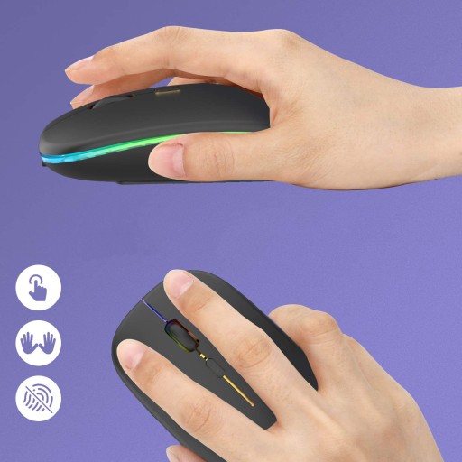 BEZDRÔTOVÁ LED BLUETOOTH MYŠ PRE PRENOSNÝ POČÍTAČ TV TICHÁ ČIERNA