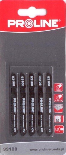 Listy do priamočiarych píl na plexisklo 50 x 20 mm typ T (A) Proline 93108
