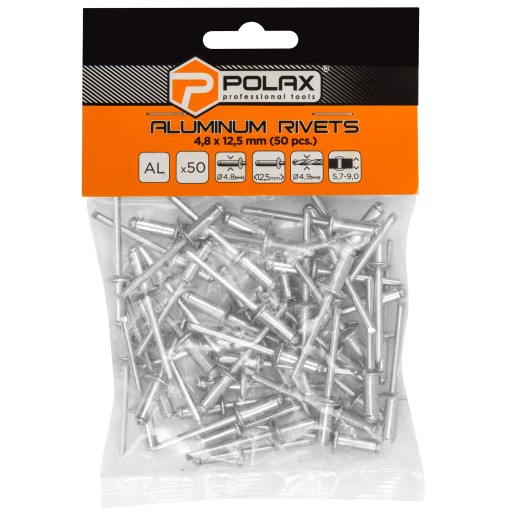POLAX HLINÍKOVÉ SLEPÉ NITY 4,8x12,5MM 50KS/BAL.