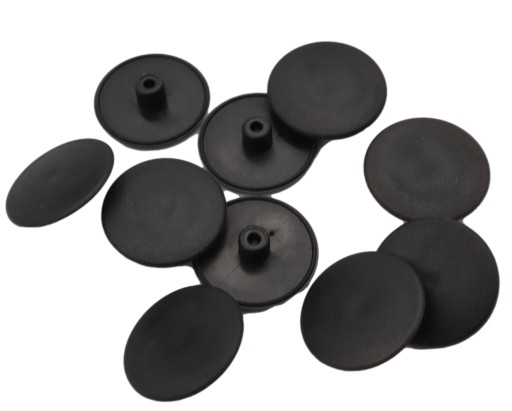 20x Nábytkové zátky na maskovanie excentrických zátok, priemer 15 mm, ČIERNA