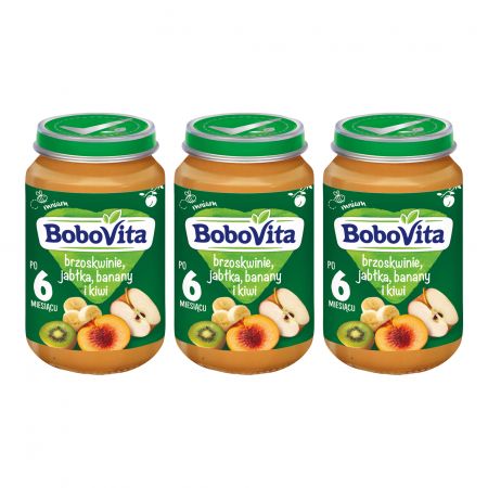 Bobovita Dezert Broskyňa jablko kiwi 3x190g