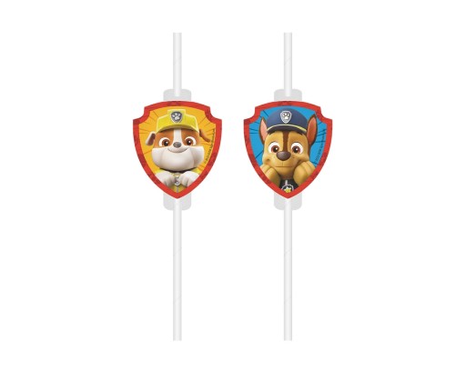 Papierové slamky so záchranným medailónom Paw Patrol