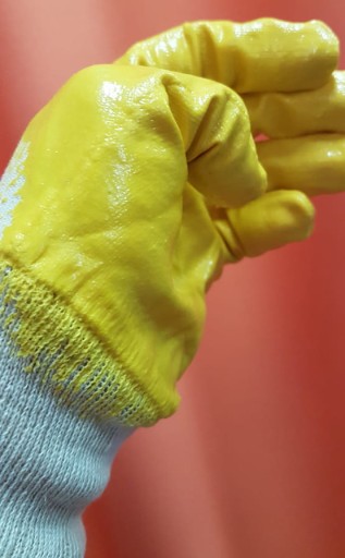 Pletené rukavice Detrix NITRIL lubrikanty YELLOW 7 S