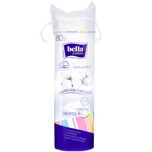 BELLA BAVLNENÉ KOZMETICKÉ VLOČKY - okrúhle 80 KS
