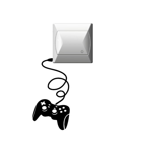 Nálepka na stenu pre vypínač na podložke GAMER hernej konzoly