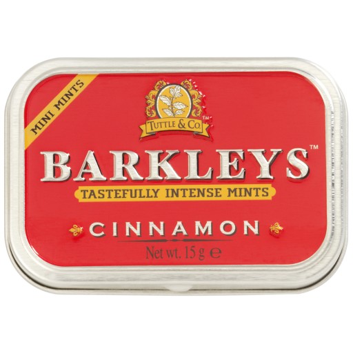 Barkley's Cinnamon Mini škoricové pastilky na dražé bez cukru plechovka 15g z USA