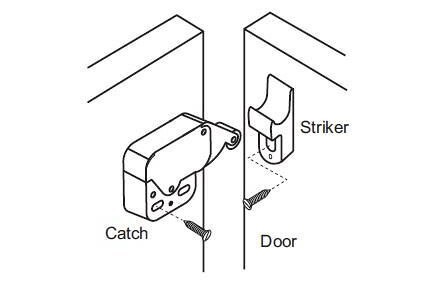 MINI LATCH kovová západka na nábytok PUSH TO OPEN
