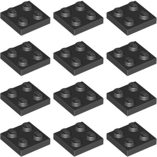 LEGO Tanier 2x2 Čierna 302226 3022 - 12 ks