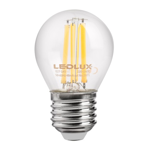 LED žiarovka E27 G45 4W dekoračné vlákno TEPLÁ