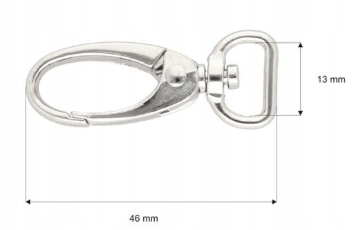 KARABÍNA KEYRING 13mm krab, leštený nikel, SKU 352