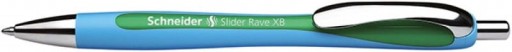 Automatické guľôčkové pero Schneider Slider Rave, Xb, zelené