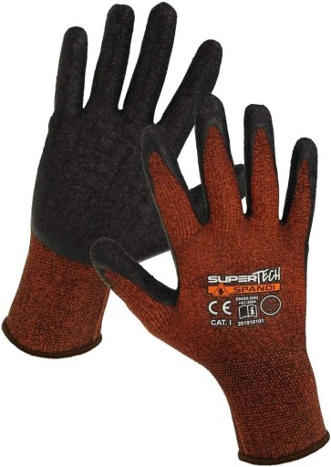 SUPER TECH SPANDI rukavice potiahnuté latexom 10