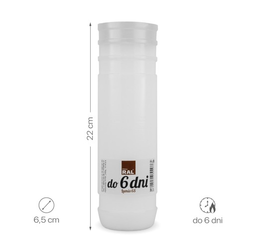Vložka na sviečky 22 cm na 6 dní Lumis 6s