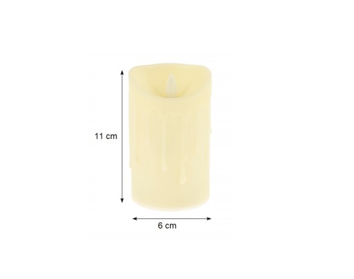 POHYBLIVÁ SVIEČKA LED VLOŽKA PLAMEŇ 11X6cm ECRU