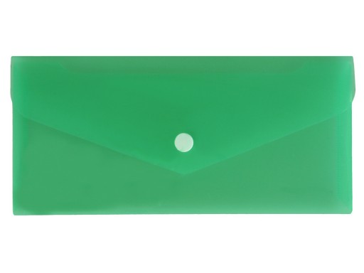 Skladacia obálka so zapínaním na patent DL 21x9,9cm PP zelená