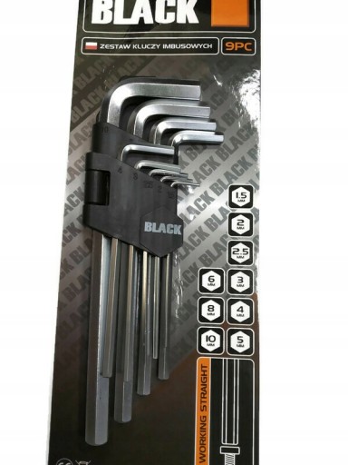 SADA 9 ks PC BLACK CRV imbusových kľúčov