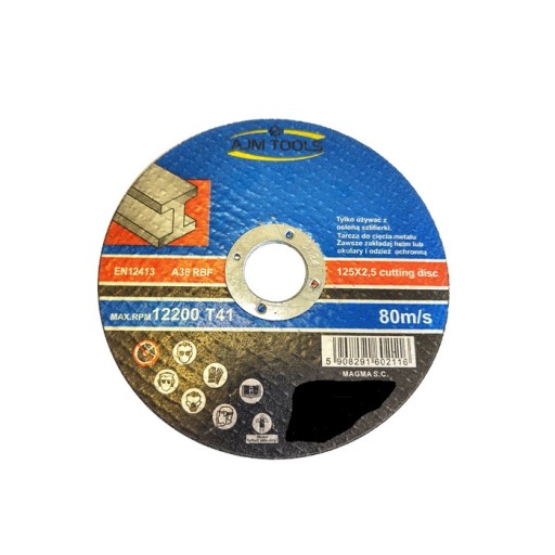 Sada 5 oceľových rezných kotúčov na kov 125x2,5 mm